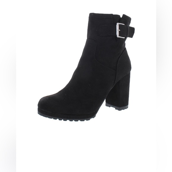 Sun+Stone Womens Veraa Microsuede Buckle Ankle Boots Size:US6.5 Color: Black - Picture 7 of 7